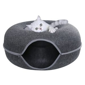 ของเล่นอุโมงค์ผ้าสักหลาดทรงกลมแบบถอดได้ Petdom Soft Plush พร้อมช่องมอง ที่นอนแมว ที่พักแมว - Product Image 1