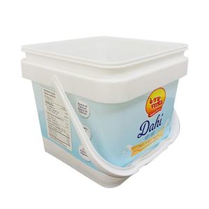 دلو تخزين الطعام البلاستيكي من مادة PP المخصصة ، دلو تخزين الطعام البلاستيكي الأبيض 10 لتر مربع ، دلاء من الدرجة الغذائية مع أغطية - Product Image 5