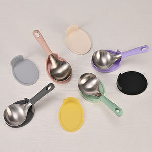 Cuchara Antiadherente de Acero Inoxidable 304 con Mango de Silicona Confortable para el Hogar y Restaurantes, Cuchara de Cocina Resistente al Calor - Product Image 4