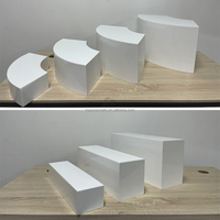 Ensemble de 7 pièces pour la fête de mariage, présentoir de buffet en acrylique noir et blanc, présentoir de nourriture pour cube de nidification, rehausseurs en acrylique pour la fête de mariage