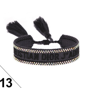 Pulsera de regalo unisex tejida a mano con borlas, cristales de diamantes de imitación y letras bordadas, con número y nombre cristiano, ideal para fans. - Product Image 4