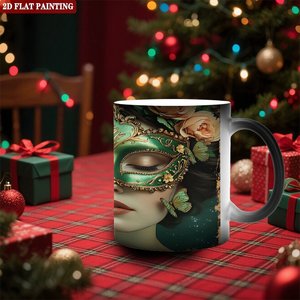 Tasse magique sensible à la chaleur en céramique noire givrée 11oz, design moderne et épuré, pour bureau ou chambre - Product Image 2