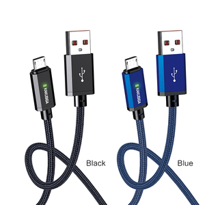 Kakusiga Chất Lượng Tốt 1M 2.4A Bện Thông Minh Sạc Cáp Dữ Liệu Micro-USB Cable Với LED Ánh Sáng - Product Image 2