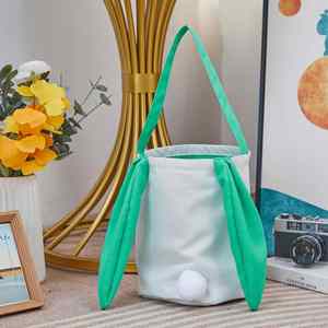 DIY Design Linen Tote Bags Sublimation Blank Customized Logo Modern <b>Eco</b>-friendly 20x25cm Easter <b>Egg</b> Basket - Product Image 2