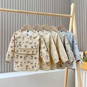 ผ้ากันเปื้อนแบบมีกระเป๋าขนาดใหญ่สำหรับเด็กเล็ก,เอี๊ยมแขนยาวกันน้ำสำหรับเด็กผู้ชายและเด็กผู้หญิงเสื้อผ้าทำงานใส่ได้ทั้งชายและหญิงผ้ากันเปื้อนสำหรับเด็กวัยหัดเดิน - Product Image 5