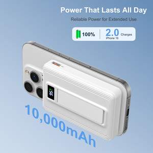 2025 Новый Пользовательский логотип 15 Вт 3-в-1 магнитный беспроводной аккумулятор 10000 мАч высокой емкости портативное зарядное устройство Power Bank - Product Image 5