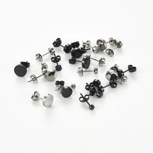 Boucles d'oreilles clous en acier inoxydable à tête plate pour hommes et femmes, tailles 3/4/5/6/7/8MM, style Hip Hop, avec fermoir à pression, pour fêtes et bureau/carrière - Product Image 4