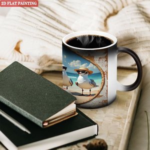 Mug en céramique noir givré de 11 oz, couleur changeante activée par la chaleur, tasse personnalisée - Product Image 3