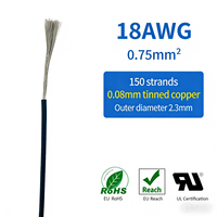 Cable de Silicona Flexible de 18 AWG, 0.75 mm², Cable de Alimentación de Cobre Estañado para Conexión de Baterías Lipo RC, Iluminación de Escenario, Calibre 18, 600 V, Alta Temperatura