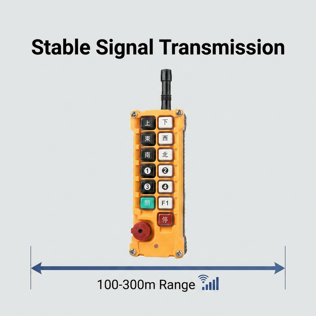 Industrial Radio Remote Control F24-12D 12 Double Speed Buttons 100-300m Long Range Wireless Controller for Crane and Hoist