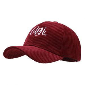 Stylish Simple Letter Baseball <b>Hats</b> Embroidered Curved Corduroy Outdoor <b>Sun</b> protection Baseball Cap for <b>Men</b> - Product Image 5