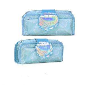 Nouvelle collection <span class=keywords><strong>2023</strong></span> : Trousse à crayons Kawaii 2-en-1 en toile avec grande fermeture éclair, holographique et durable – Vente en gros - Product Image 5