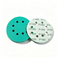 Disque de ponçage vert en polyester premium, 5 pouces (125 mm), 8 trous, auto-agrippant, pour polissage industriel de précision des métaux