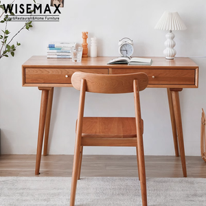 WISEMAX FURNITURE Bureau nordique moderne en <span class=keywords><strong>bois</strong></span> massif Bureau d'écriture Bureau d'ordinateur à domicile <span class=keywords><strong>Coiffeuse</strong></span> d'angle en <span class=keywords><strong>bois</strong></span> pour salon - Product Image 3