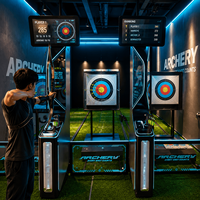 Simulateur de tir à l'arc numérique interactif avec cible mobile en métal, machine de jeu sportive à monnayeur