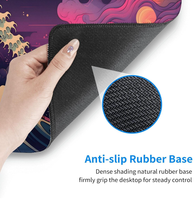 Tapis de souris de jeu Art Great Wave, grand format XL, tapis de bureau étendu avec repose-poignet, bords cousus, antidérapant, clavier d'ordinateur