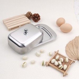Caja de mantequilla de acero inoxidable transfronteriza, caja de queso estilo europeo para comida occidental, caja de mantequilla engrosada, caja de pan de calidad alimentaria - Product Image 1