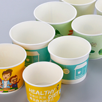Bols en papier ronds jetables pour soupe chaude, ramen, avec couvercle, logo personnalisé imprimé