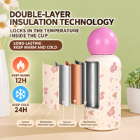 Bouteille d'eau isotherme pour enfants en acier inoxydable 304 personnalisée, mini thermos portable pour étudiants avec couvercle sphérique