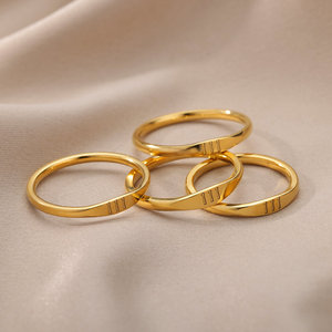 Anello Minimalista con Numero Angelico per Uomo e Donna, Gioiello da Dito in Acciaio Inossidabile con Numerologia 111 999 - Product Image 3