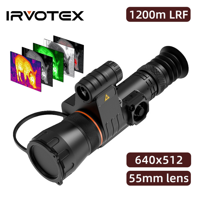 LK-LR-655 Infrared Thermal Imaging Scope Outdoor 1200m Laser Rangefinder Hunting Night Vision 55mm 640x512 Resolution IP67 2000g