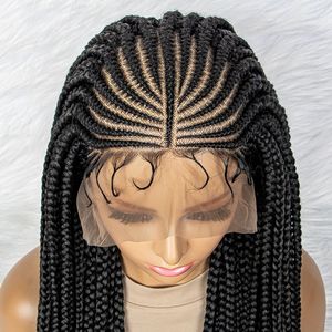 Wholesale African Knotless Box <strong>Braid</strong> Lace <strong>Wig</strong> Synthetic Hair Vendors Full Lace Front Braided <strong>Wigs</strong> for Black Women - Product Image 6