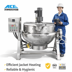 Olla de cocción de acero inoxidable de 50, 100, 200, 300, 400, 500, 600 litros, caldera eléctrica encamisada para derretir azúcar y cera, mezcladora y cocedor - Product Image 2