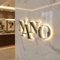 Lettres en relief rétroéclairées par LED imperméables, logo d'entreprise personnalisé en acrylique 3D pour la publicité extérieure des devantures de magasins