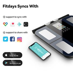 उच्च सटीकता स्मार्ट 8 इलेक्ट्रोड बॉडी वसा डिजिटल वजन पैमाने सेंसर प्रौद्योगिकी 180 किलोग्राम क्षमता ऐप नियंत्रण के साथ - Product Image 6