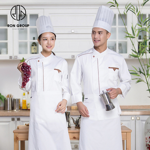 Eleganti Uniformi <span class=keywords><strong>da</strong></span> Chef e Barista Bianche, Lunghe, a Mezza Manica, Traspiranti e Impermeabili <span class=keywords><strong>per</strong></span> Hotel, Ristoranti e Cucine - Product Image 1