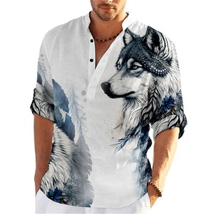 <span class=keywords><strong>Chemise</strong></span> à manches longues pour <span class=keywords><strong>homme</strong></span> avec motif animalier 3D unique, collection printemps, taille <span class=keywords><strong>XL</strong></span>, vente en gros - Product Image 3