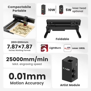 آلة نقش بالليزر محمولة صغيرة جديدة من تايفوك سبايدر A1800 بقوة 10 واط مع نظام CNC ومساعدة هوائية للخشب/المعدن/الزجاج/الأكريليك/البلاستيك/المطاط مع دعم ملفات DXF مجانًا - Product Image 4