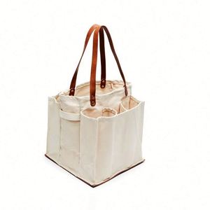 Custom Logo <b>Printing</b> Blank Plain Pocket Shoulder Handle Cotton Canvas Tote Bags - Product Image 2