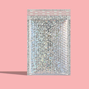 Thickened 0.5 Mil Non-Toxic Colorful Rose Red Laser Bubble Bag 25X30+4CM <b>Air</b> <b>Express</b> Beauty Packaging Bag - Product Image 2