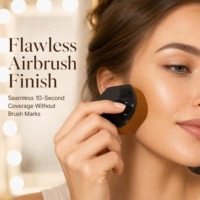 Kuas Makeup Bubuk Besar Berbentuk Heksagonal, Kuas Kosmetik Plastik Hitam, Bulu Sintetis Lembut, Kuas Kabuki untuk Penggunaan Makeup