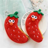 Astuccio Portamonete in Peluche Personalizzato OEM ODM, Simpatico Portapenne a Forma di Frutta, Giocattoli in Peluche Personalizzabili
