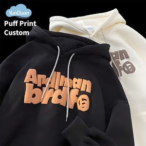 Hoodie Logo Grafis Kustom 420gsm Bahan Tebal Cetak 3D Puff French Terry Katun Kain Tebal Oversized Hoodie Trendy Puffy - Product Image 2