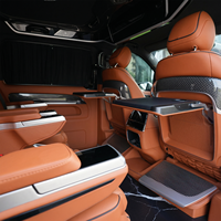 Kit intérieur en cuir caramel et alliage d'aluminium pour Dingkong Vito W447 5 places, avec plafond étoilé et sièges de capitaine pour van de direction |   Personnalisation OEM