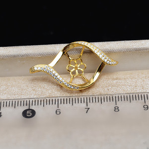 Colgante de Plata S925 con Base para Perlas DIY, Accesorio 13-14, Soporte Vacío para Perlas, Producto Semiterminado en Oro - Product Image 5