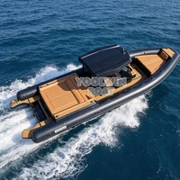 Bateau semi-rigide en aluminium 990 de qualité commerciale, RHIB 990, bateau pneumatique rigide en aluminium pour loisirs, bateau d'accompagnement de yacht