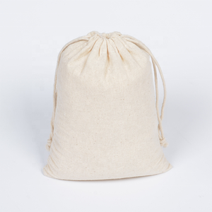 Sacchetti personalizzati in cotone con coulisse borsa riutilizzabile Eco Friendly in bianco piccola borsa con coulisse in cotone organico con Logo - Product Image 4