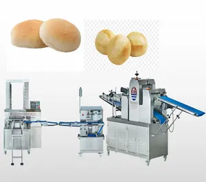 Higher Efficiency hamburger burger bun baked and covered with sesame seeds, bun is a type of bread roll production line