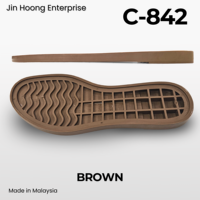 Sandal Wanita Jin Hoong Ringan Tahan Lama Anti-Selip PVC Tebal 15mm C-842 Sol Coklat Tahan Air Dari Malaysia