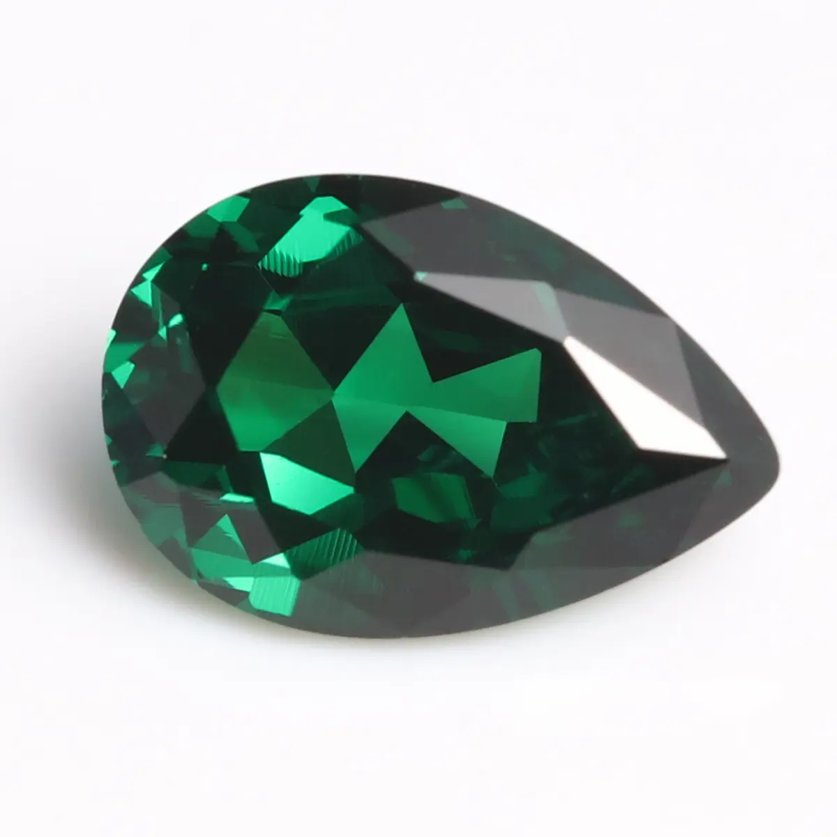 Lab Grown Emerald Pear Cut Hydrothermal Gemstone 1-5 Carat Lab Emerald Gemstone Synthetic Emerald