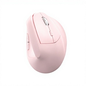Ergonomic <b>Wireless</b> Mouse Pink Rechargeable Optical 5 Buttons Right Hand USB Receiver Type C Cable Desktop Use - Product Image 1