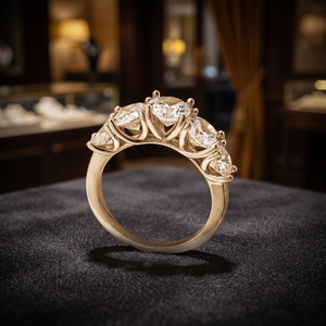 Anillo Trilogía de Moissanita de 3.6 Quilates Chapado en Rodio de Plata de Ley S925 KAHOOT de Luxira Jewels, Clásico, Elegante y de Alta Gama - Product Image 1