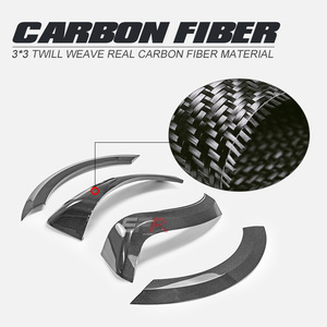 Guardabarros traseros anchos tipo EPA para Fiat 595 695 Abarth S4, 4 piezas, material de fibra de carbono - Product Image 2