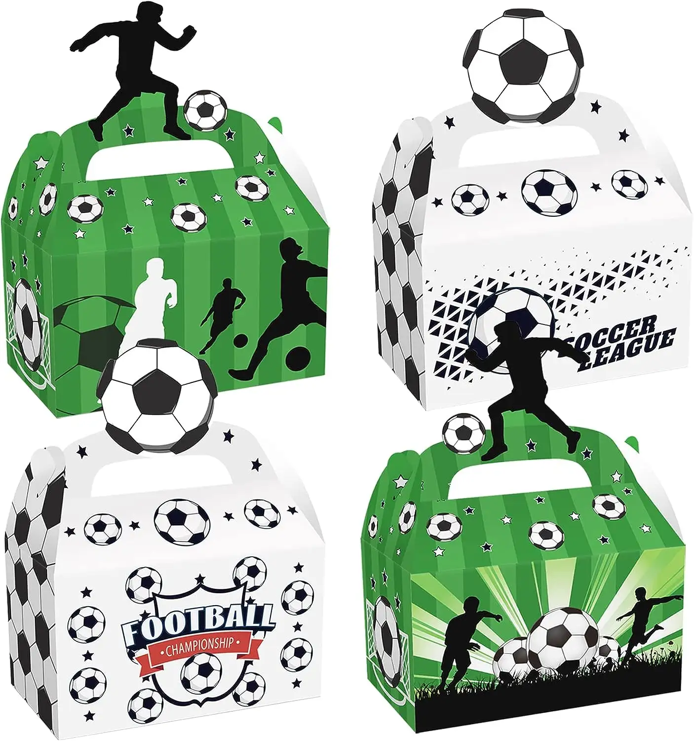 12 Pack Soccer Ball Party Favor Boxes Soccer Print Party Candy Treat Boxes Recycled Party Favor Boxes for Sport Soccer Theme