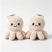 Peluche Poulpe Personnalisée au Crochet, Mignonne, Réversible Double Face, Coussin Réconfortant, Jouet Animal