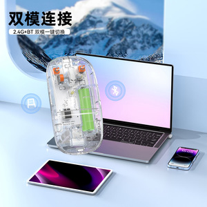 Wireless <b>Mouse</b> Rechargeable Transparent 1600Dpi Optical For Laptop Tablet Office Home Use - Product Image 3